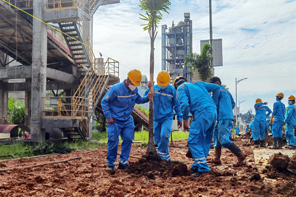 Pengcantik Lingkungan,PT.CSKC Lakukan Kegiatan Penanaman Pohon Dan Penataan Taman Di Area Manufaktur